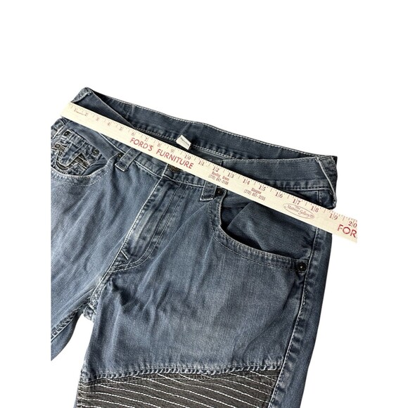 True Religion Men’s Moto Slim Run Stitch Jeans Size 36 Denim Streetwear Edgy - Picture 3 of 11